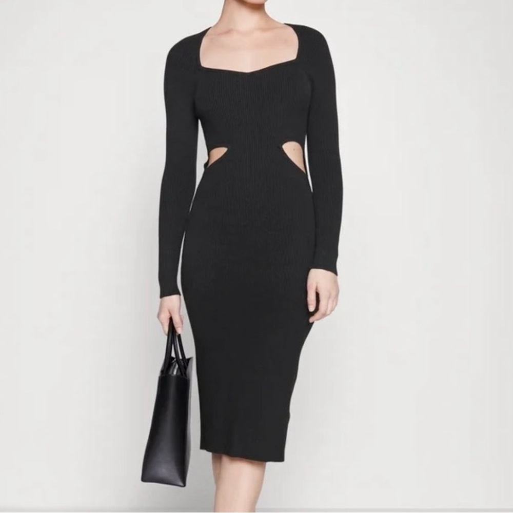 Abercrombie & Fitch Black Long Sleeve Cut-Out Dress